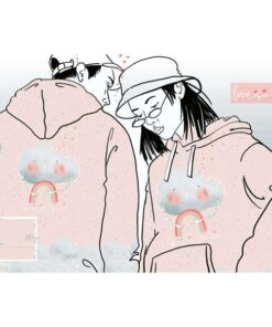 Biosommersweat "Love is in the air" Lillestoff Panel - apricot / bunt