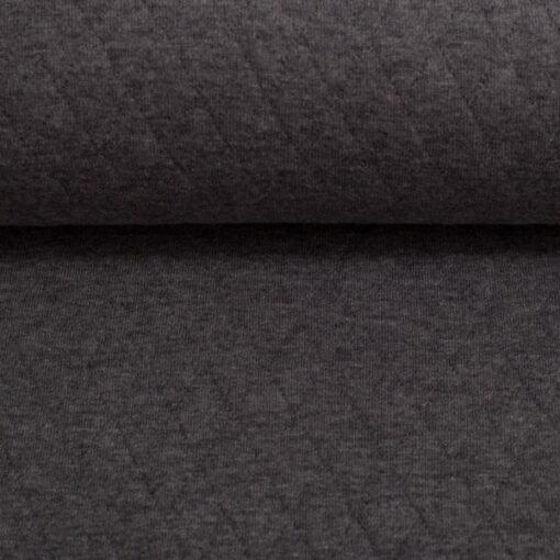 Steppjersey uni - dunkelgrau melange