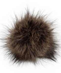 Kunstfellpompon Pro Lana - 12 cm - cocoa