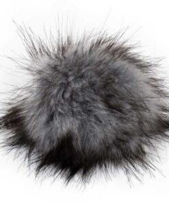 Kunstfellpompon Pro Lana - 12 cm - grau