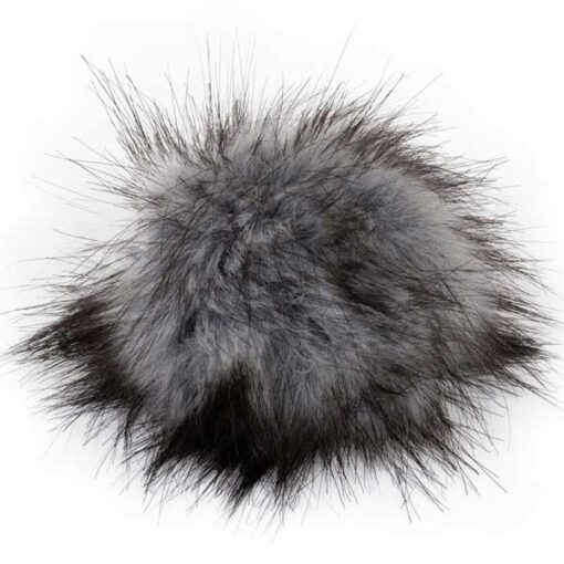 Kunstfellpompon Pro Lana - 12 cm - grau