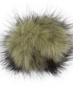 Kunstfellpompon Pro Lana - 12 cm - olive