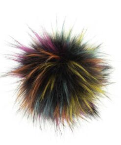 Kunstfellpompon Pro Lana - 12 cm - rainbow