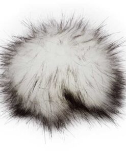 Kunstfellpompon Pro Lana - 12 cm - weiss / schwarz
