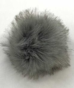 Kunstfellpompon Pro Lana - 12 cm - stahlgrau