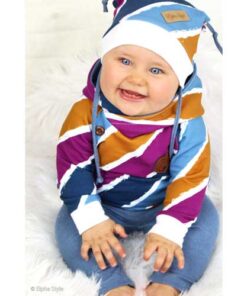 Sommersweat - "Diagonally by lycklig design" - blau / beere / senf