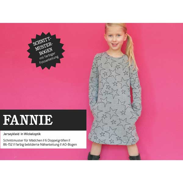 Papierschnittmuster "Fannie" Sweatkleid mit Taschen Gr 86/92- 146/152 - Studio Schnittreif