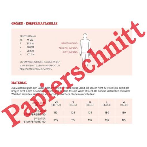 Papierschnittmuster "Frau Isa" oversized Sweater Gr 146- 48 - Studio Schnittreif