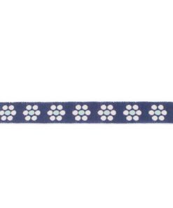 Webband Blumen 16 mm - blau / mint