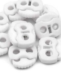 Kordelstopper mit 2 Löchern - weiss