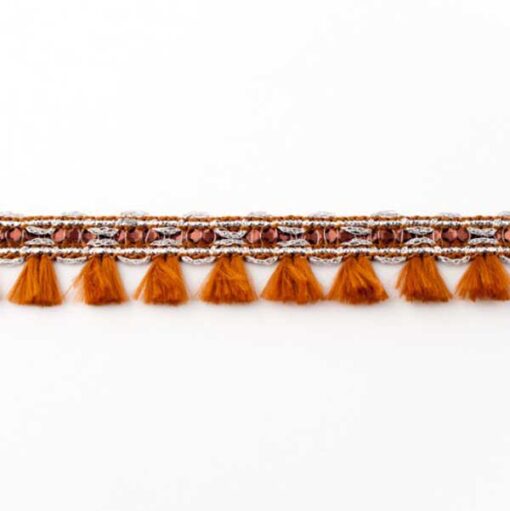 Quastenborte Mini - rost glitzer
