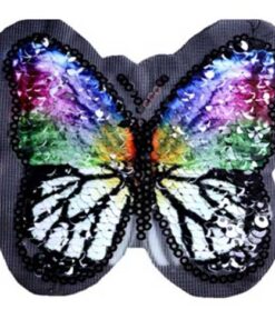 Applikation - Wendepailetten Schmetterling - schwarz / bunt