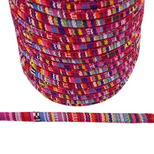 Aztekkordel 7 mm - pink / bunt