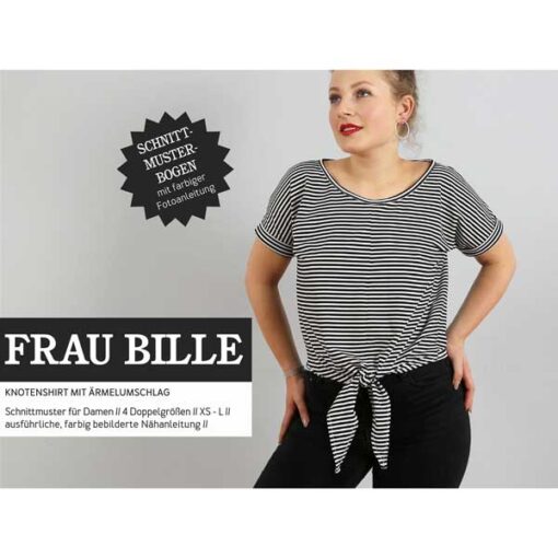 Papierschnittmuster "Frau Bille" lässiges Knotenshirt Gr 146- 48 - Studio Schnittreif