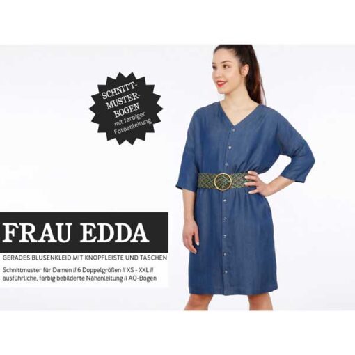 Papierschnittmuster "Frau Edda" gerades Blusenkleid Gr 146- 52 - Studio Schnittreif