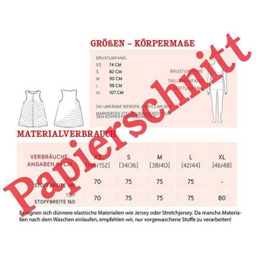 Papierschnittmuster "Frau Lizzy" luftiges Damentop Gr 146- 48 - Studio Schnittreif