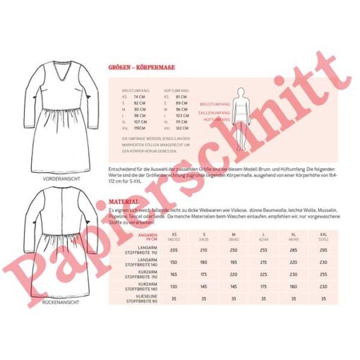 Papierschnittmuster "Frau Mary" Kleid Gr 146- 48 - Studio Schnittreif