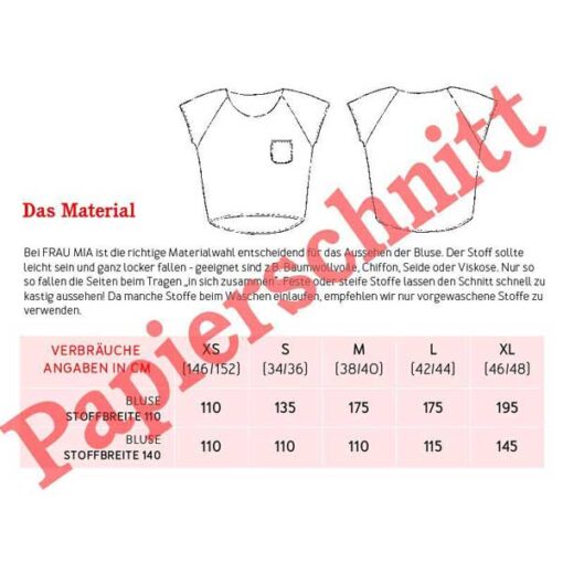 Papierschnittmuster "Frau Mia" Bluse Gr 146- 48 - Studio Schnittreif