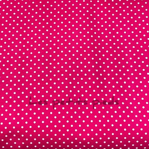 Baumwolle - Minipunkte pink / weiss
