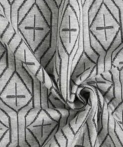 Jacquardsteppjersey Sweet Home Snuggle - hellgrau