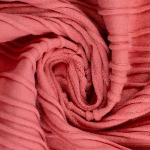 Jersey Baumwolle - "Peru" - Biesen - uni coral