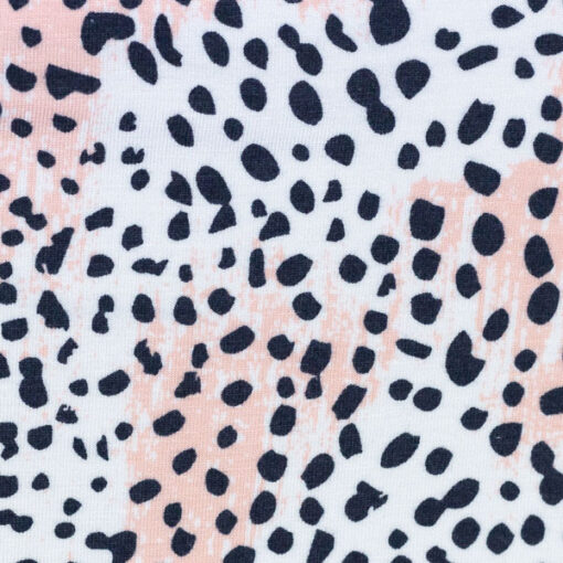 Viskosjersey - "Selina" Tierprint - schwarz / weiss / rosé