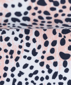 Viskosjersey - "Selina" Tierprint - schwarz / weiss / rosé