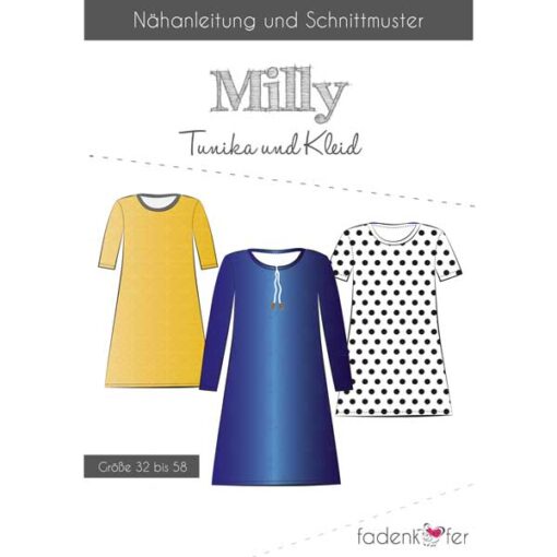 Papierschnittmuster Tunika/ Kleid Milly Damen Gr 32 - 58 - Fadenkäfer