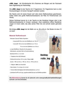 Papierschnittmuster Schultertasche "citie bag" - Prülla