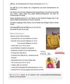 Papierschnittmuster Schultertasche "yello bag" - Prülla