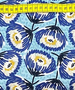 Baumwollcanvas - Blumen blau
