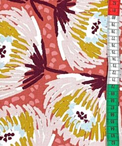Baumwollcanvas - Blumen rot