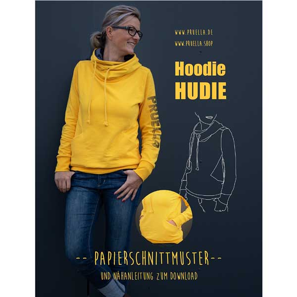 Papierschnittmuster Hoodie "Hudie" 34-46 - Prülla