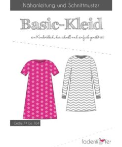 Papierschnittmuster Basic Kleid Gr. 74 - 164 - Fadenkäfer