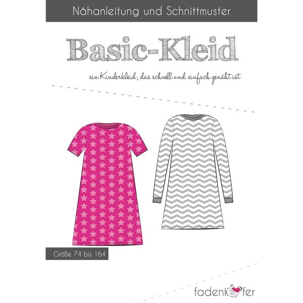 Papierschnittmuster Basic Kleid Gr. 74 - 164 - Fadenkäfer