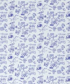 Baumwolle - "Kim" Notitzblock blau / weiss