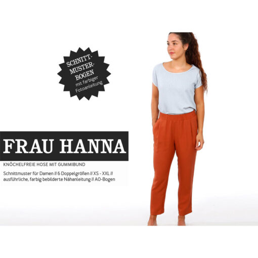Papierschnittmuster "Frau Hanna" Hose mit Gummizug Gr 146 - 52 - Studio Schnittreif