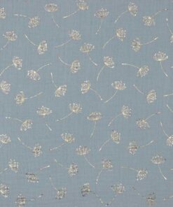 Double Gauze Pusteblumen - hellblau / gold