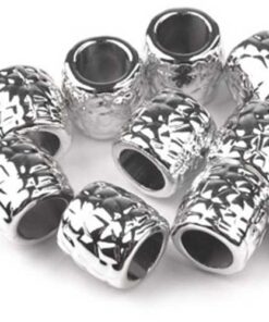 Grosslochperle - Metalloptik Kunststoff - silber