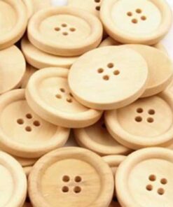 Holzknopf 4 Löcher 24mm - natur