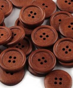 Holzknopf 4 Löcher 24mm - dunkelbraun
