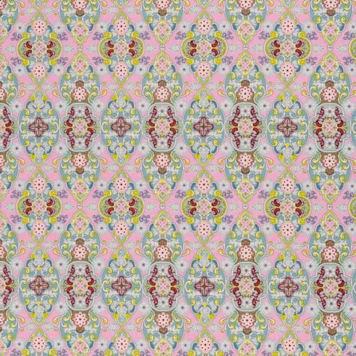Baumwolle - "Julia 1" rosa / bunt