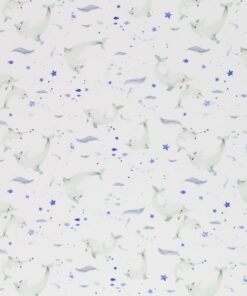 Baumwolljersey "Nautical Baby" Delphine - smaragd / blau