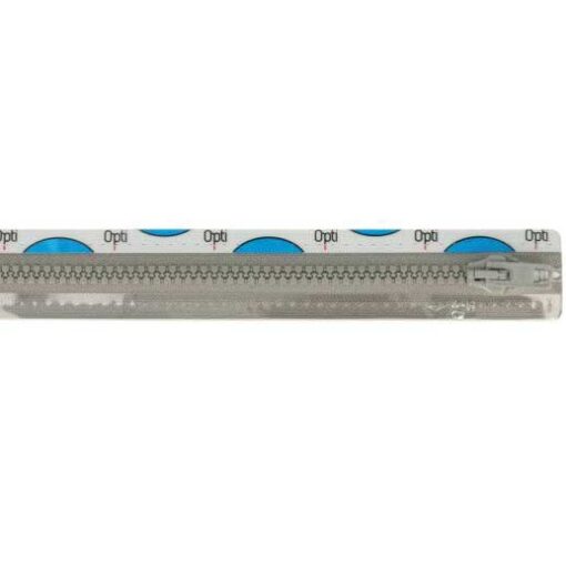 Krampenreissverschluss OPTI 5 mm - teilbar  - 30 bis 60 cm - hellgrau