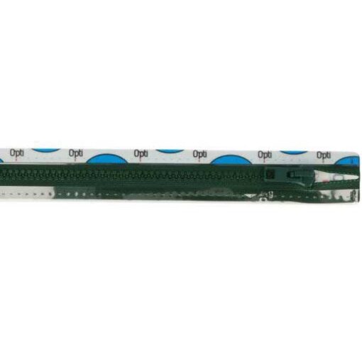 Krampenreissverschluss OPTI 5 mm - teilbar  - dunkelgrün 55 cm