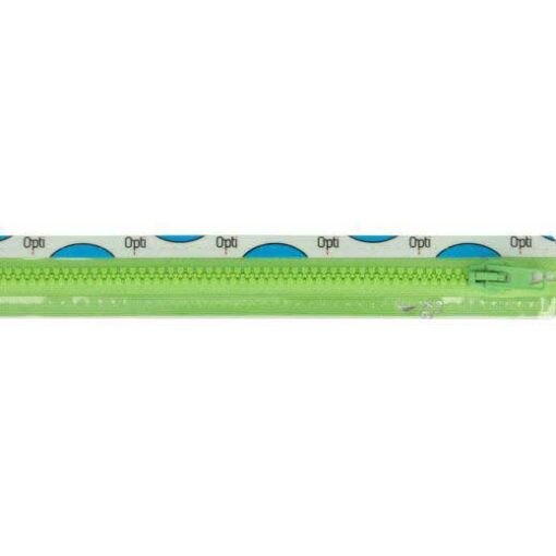 Krampenreissverschluss OPTI 5 mm - teilbar  - hellgrün 30 cm