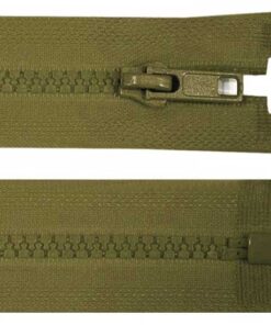 Krampenreissverschluss 5 mm - teilbar  - olive 50 cm