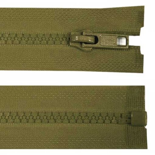 Krampenreissverschluss 5 mm - teilbar  - olive 50 cm