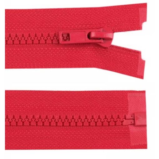 Krampenreissverschluss 5 mm - teilbar - rot 50 cm