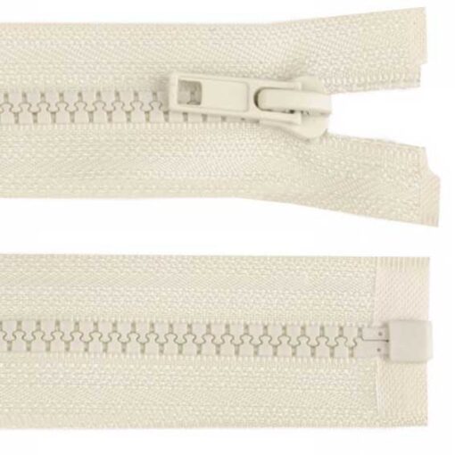 Krampenreissverschluss 5 mm - teilbar  - wollweiss 40 cm - 75 cm